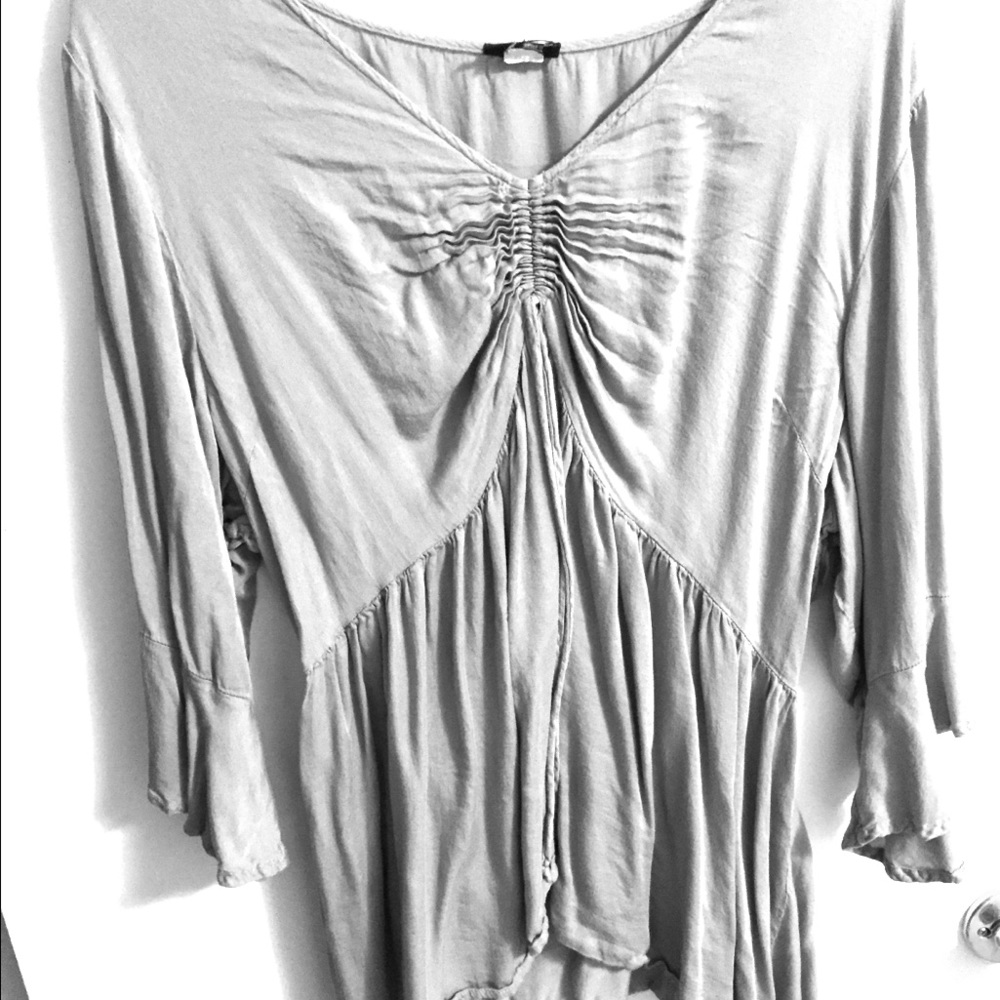 Gray Bell sleeve top